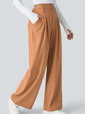 Halara Flex™ High Waisted Pocket Wide Leg Waffle Work Pants Size Large